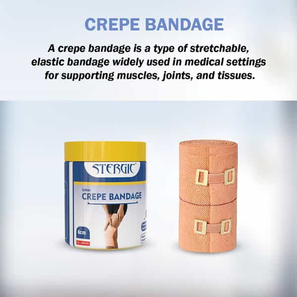 Stergic Crepe Bandage With Flexible Clips Pain Relief Garam Patti (6Cm X 4M)