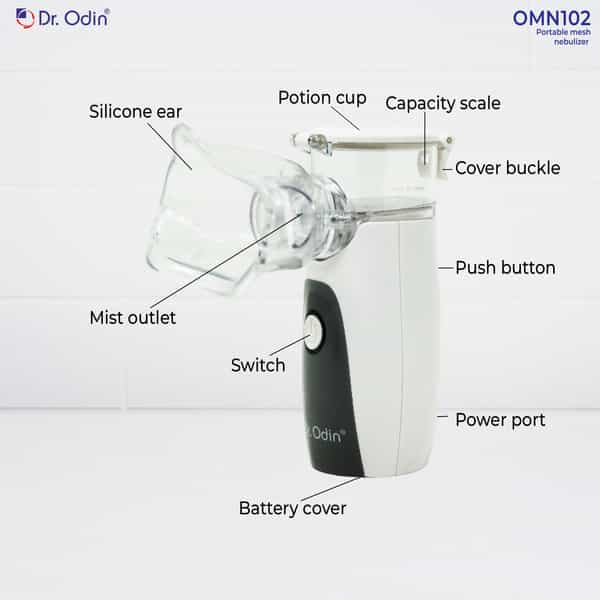 Dr. Odin Omn 102 Mesh Nebulizer Portable Respiratory Care Device Complete Kit White & Grey 1 No's