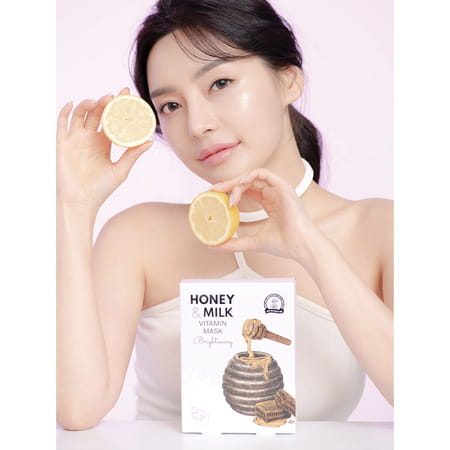 B.O.M Honey And Milk Vitamin Mask - Brightening - Pack Of 3