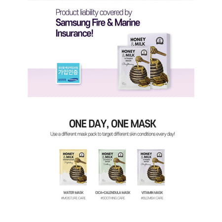 B.O.M Honey And Milk Vitamin Mask - Brightening - Pack Of 3