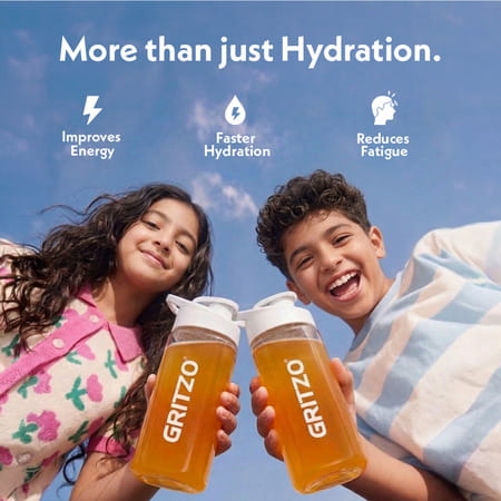 Gritzo Supercharge Hydration Drink Mix (7+Years) Orange Rush| 15 Sachets (15G Each)