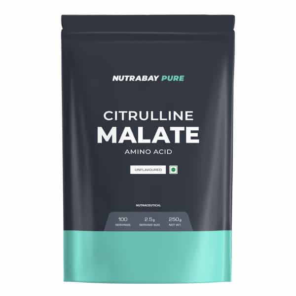 Nutrabay Pure 100% Citrulline Malate Powder - 250G Unflavoured 100 Servings