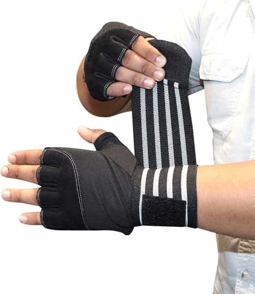 Musclexp Bold Fit-Pro Fitness Workout Gym Gloves Moisture-Absorbing Unisex (Black & White) 1 Pair