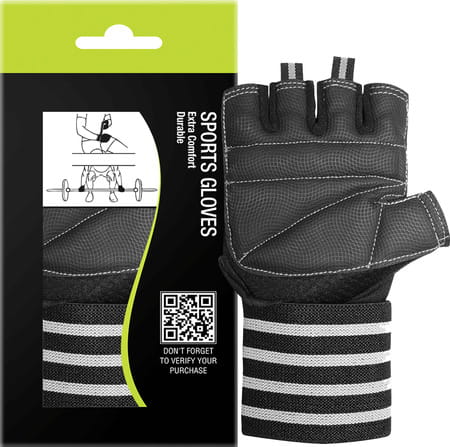 Musclexp Bold Fit-Pro Fitness Workout Gym Gloves Moisture-Absorbing Unisex (Black & White) 1 Pair