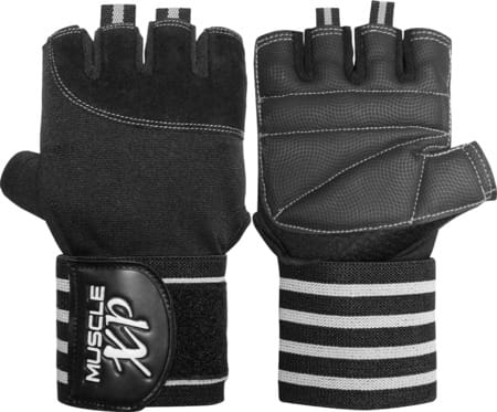 Musclexp Bold Fit-Pro Fitness Workout Gym Gloves Moisture-Absorbing Unisex (Black & White) 1 Pair