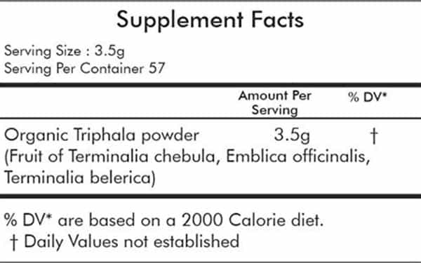 Grazing Meadows Organic Triphala Powder/Amla : Bibhitaki : Haritaki / 200Gms (Pack Of 4)
