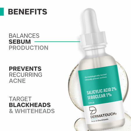 Dermatouch Salicylic Acid 2% Sebustop W/W 2% Face Serum |Specially For Acne-Prone & Oily Skin | 30Ml