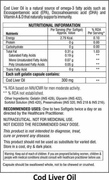 La Nature's Cod Liver Oil - 60 Softgel Capsules