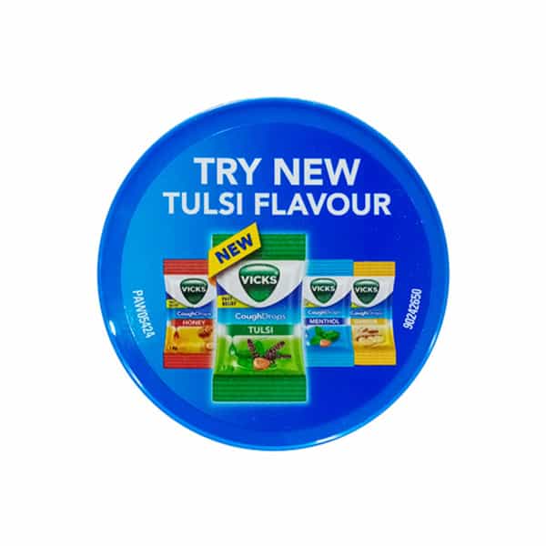 Vicks Cough Drops With Menthol | Ginger & Honey | Tulsi For Throat Irritation - 305 Pcs Jar
