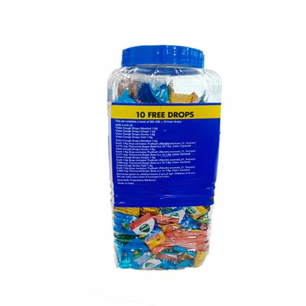Vicks Cough Drops With Menthol | Ginger & Honey | Tulsi For Throat Irritation - 305 Pcs Jar