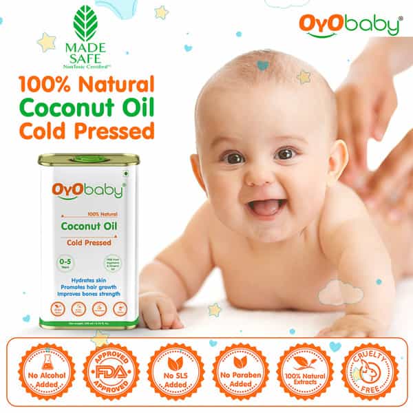 Oyo Baby Virgin Coconut Oil For Skin & Hair (Cold Pressed Coconut Oil) 200Ml