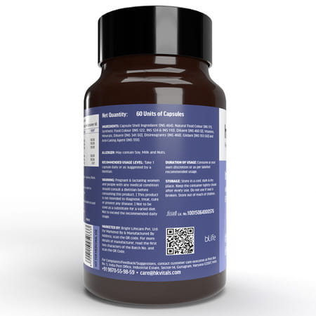 Hk Vitals Iron + Folic Acid (60 Caps) | With Vit C | B12 | Zinc | Supports Blood & Energy