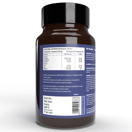 Hk Vitals Iron + Folic Acid (60 Caps) | With Vit C | B12 | Zinc | Supports Blood & Energy