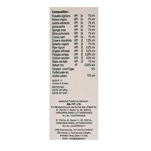 Sbl Stobal Cough Syrup 180 Ml