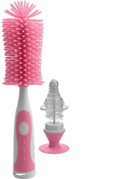 Fisher Price Silicone Bottle Brush Set For Baby Feeding Bottle And Nipple Pink