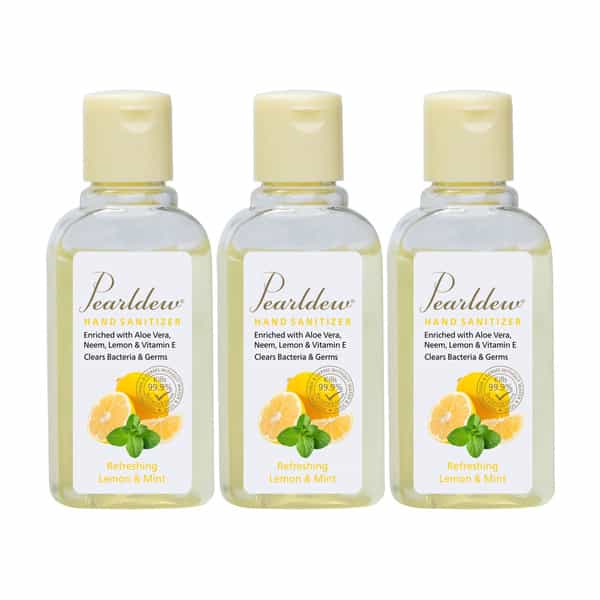 Pearldew Sanitizer (Lemon & Mint) | Aloe & Neem | Paraben Free | 60Ml (Pack Of 12)