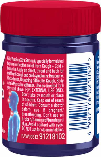 Vicks Vaporub Xtra Strong 25 Ml Relief From Cold Cough Headache And Body Pain
