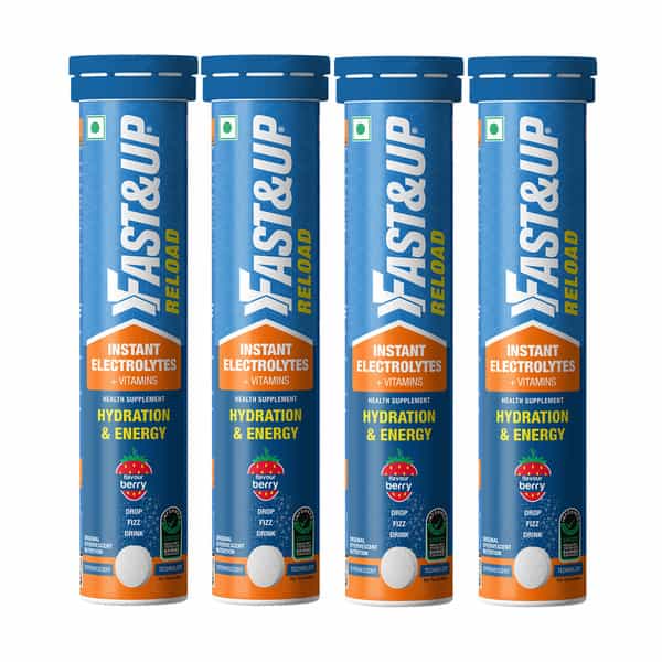 Fast&Up Reload (20 Litres) Low Sugar Energy Drink - 80 Effervescent Tablets - Berry Flavour