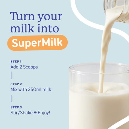 Gritzo Supermilk Overall Growth (2 - 6y Boy & Girl) | 6g Protein Powder (Creamy Vanilla | 200g)
