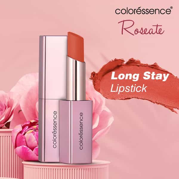 Coloressence Roseate Long Stay Lipstick Infused With Rose Oil & Cocoa Butter | 3.3G - Sheer Scarlet