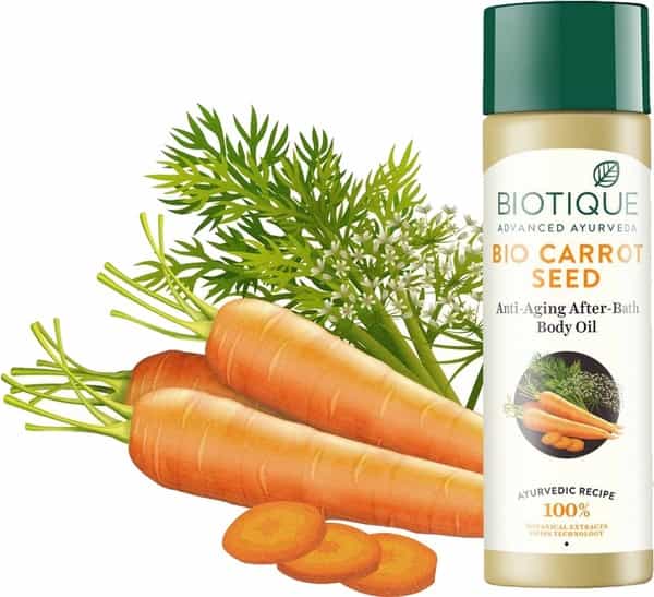 Biotique Bio Carrot Seed Anti Aging After Bath Body Oil - 120 Ml