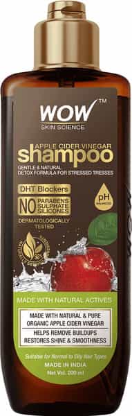 Wow Skin Science Apple Cider Vinegar Shampoo Bottle - 200Ml