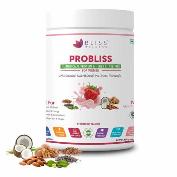 Probliss Women Nutritional Protein And Herbs | High Concentration Of Protein - 500G Stawberry