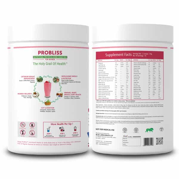 Probliss Women Nutritional Protein And Herbs | High Concentration Of Protein - 500G Stawberry