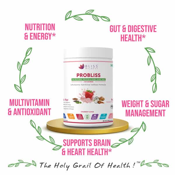 Probliss Women Nutritional Protein And Herbs | High Concentration Of Protein - 500G Stawberry