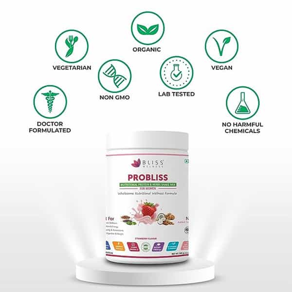 Probliss Women Nutritional Protein And Herbs | High Concentration Of Protein - 500G Stawberry