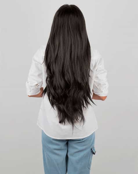 Streak Street Clip-In 24" Straight Natural Black Side Patches (6Pcs Set)