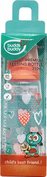 Buddsbuddy Premium Feeding Bottle 1Pc - 250 Ml Orange