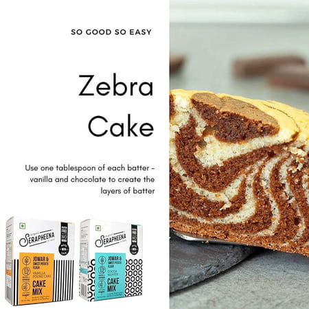 Serapheena Big Box Of Happiness Cake Mix Combo -Vanilla 375g & Chocolate 400g |Eggless| Pack Of 2