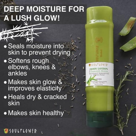 Soulflower Chamomile Aloe Vera Body Lotion With Vitamin C Hyaluronic Acid Bamboo Extracts 250ml