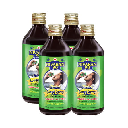Nivaran 90 Herbal Cough Syrup(Pack Of 4 - 200 Ml)