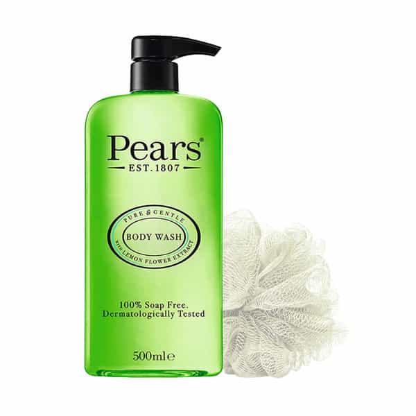 Pears Pure & Gentle Lemon Flower Extract Body Wash With Glycerin | Imported | 500 Ml (Free Loofah)