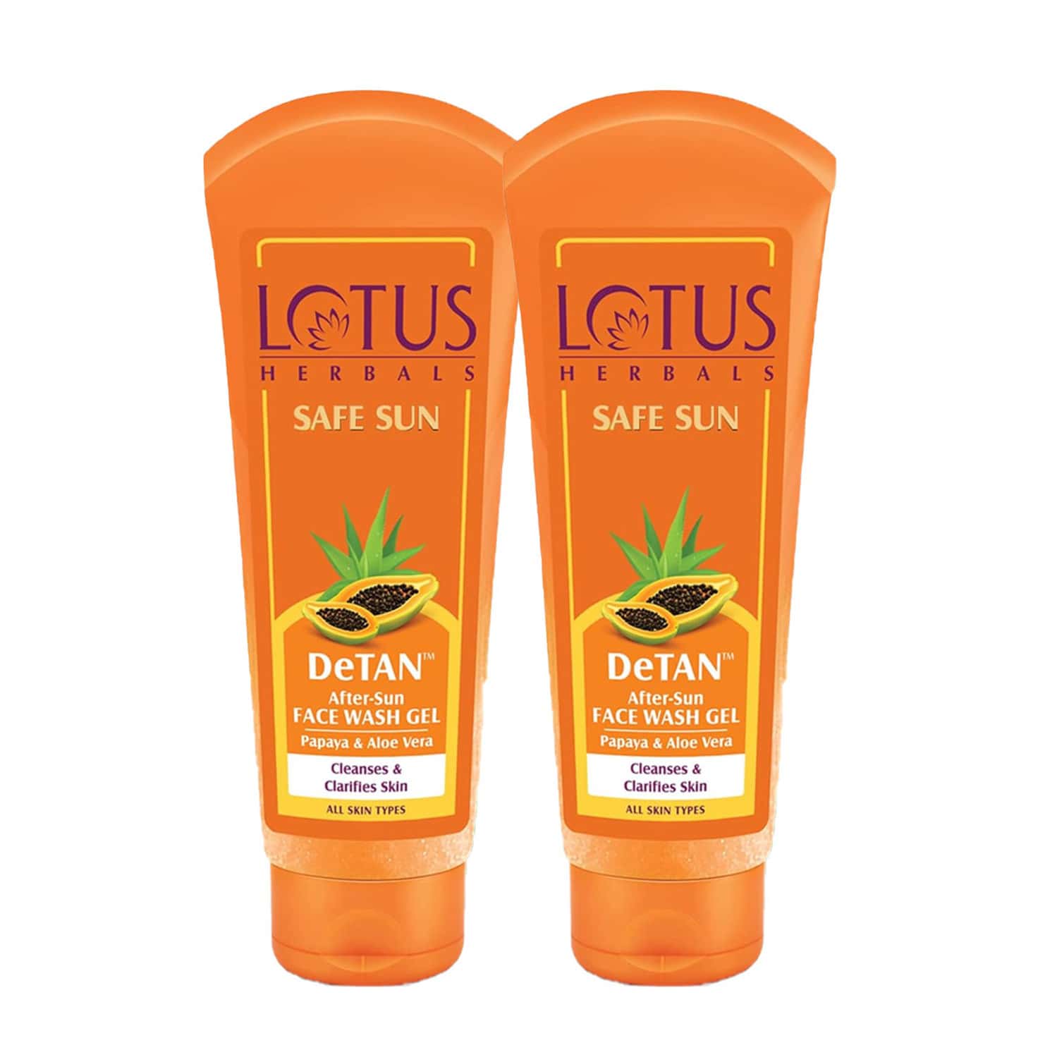 Lotus Herbals Safe Sun Detan After-sun Face Wash Gel 100g ( Pack Of 2 )