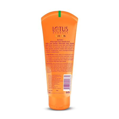 Lotus Herbals Safe Sun Detan After-Sun Face Wash Gel 100g ( Pack Of 2 )
