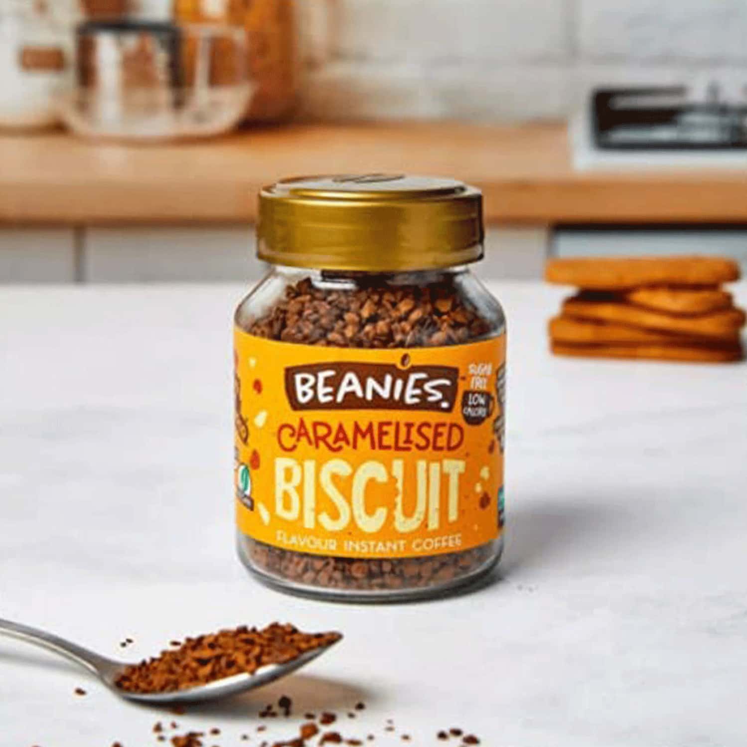 Buy BEANIES FLAVOURED INSTANT COFFEE CARAMELISED BISCUIT 50G Online