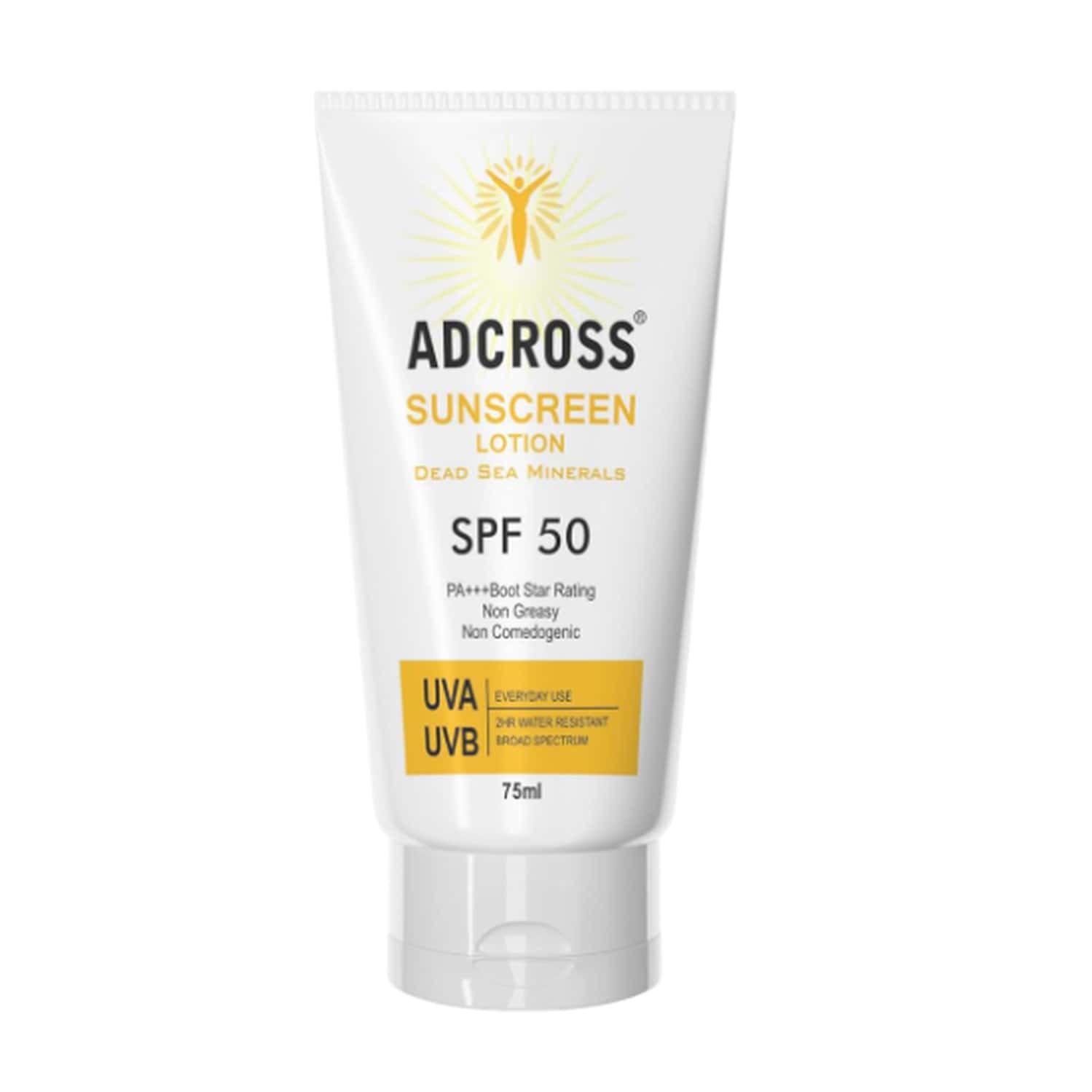 Adcross Sunscreen Lotionwith Dead Sea Minerals 75 Ml