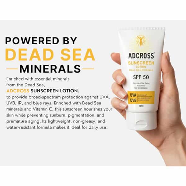 Adcross Sunscreen Lotionwith Dead Sea Minerals 75 Ml