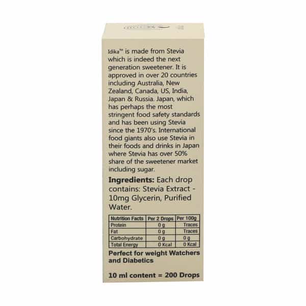 Idika Stevia Drop 10 Ml Sugar Free Diabetic Friendly Natural Zero Calorie Sweetener ( Pack Of 3)