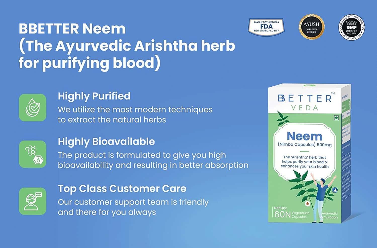 Buy BBETTER NEEM 60 VEG CAPSULES Online & Get Upto 60 OFF at PharmEasy