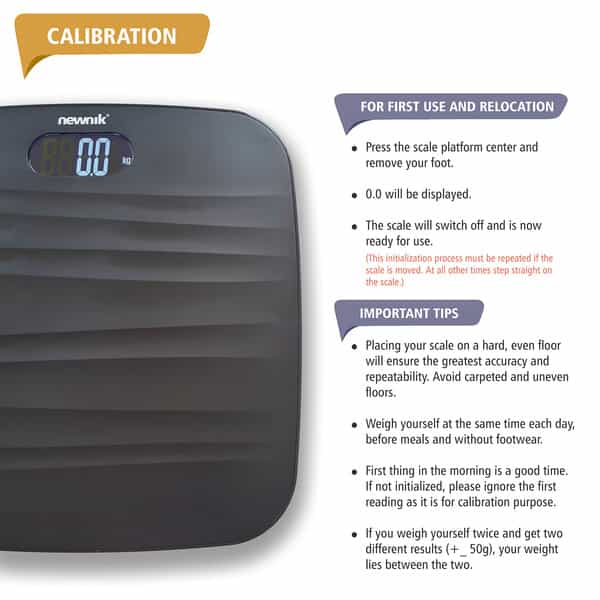 Newnik Pse201 Digital Electronic Personal Scale & Weigh Machine Grey