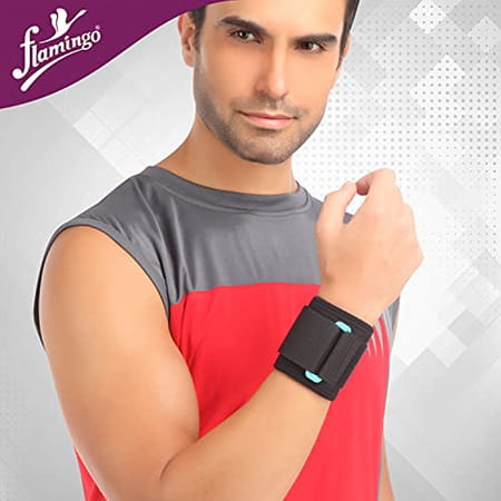 Flamingo Neoprene Wrist Wrap For Sports Injuries Crossfit | Color-Black