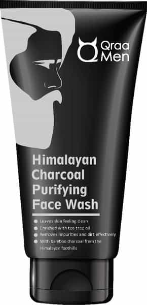 Qraa Men Himalayan Activated Bamboo Charcoal Purifying Face Wash For Deep Cleansing - 100 G