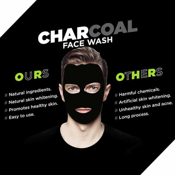 Qraa Men Himalayan Activated Bamboo Charcoal Purifying Face Wash For Deep Cleansing - 100 G