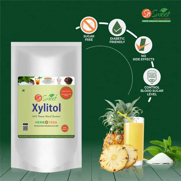 So Sweet Xylitol Powder 1Kg Natural Sweetener (Pack Of 2)