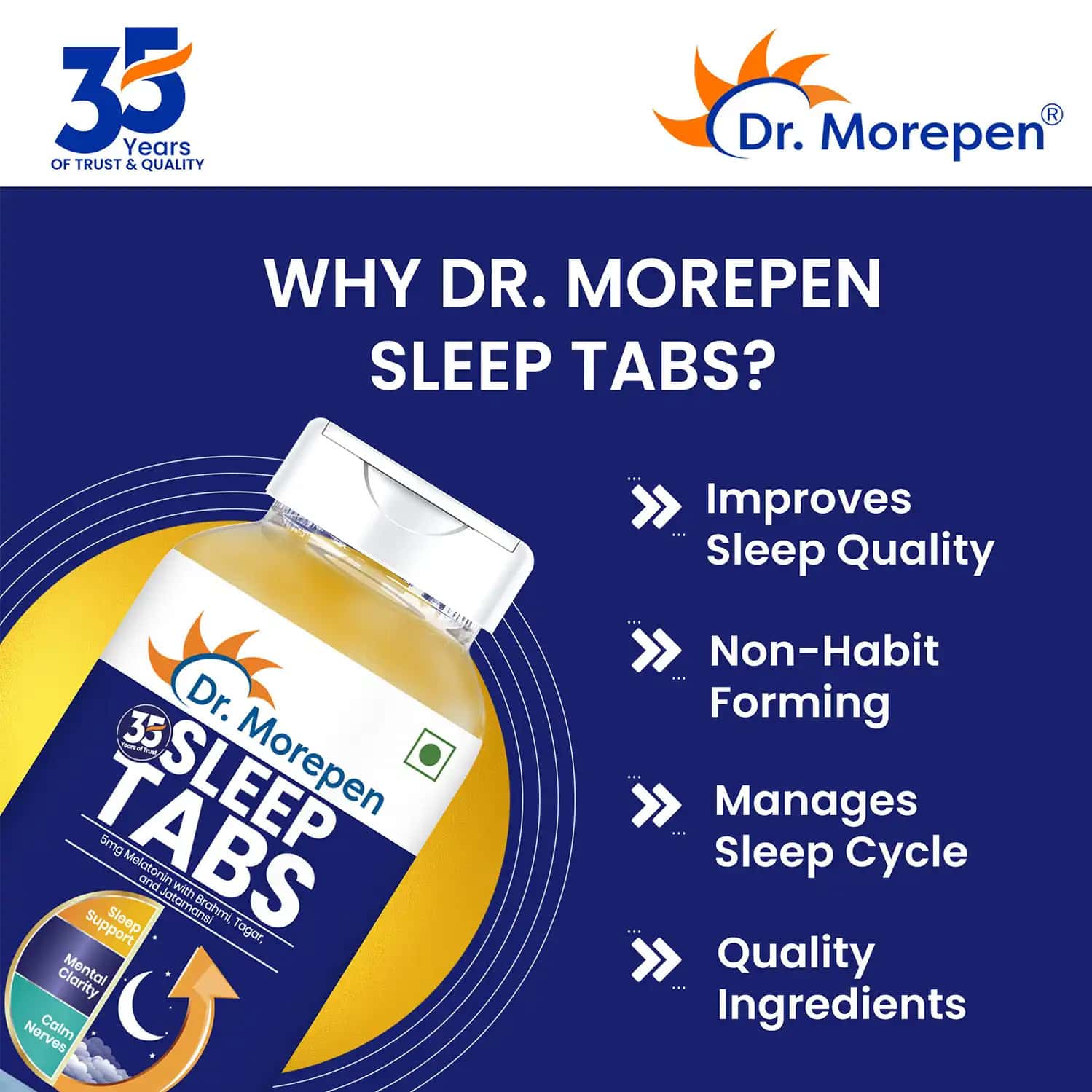 Buy DR. MOREPEN SLEEP TABS - MELATONIN 3MG SLEEPING TABLETS - 60 VEG ...