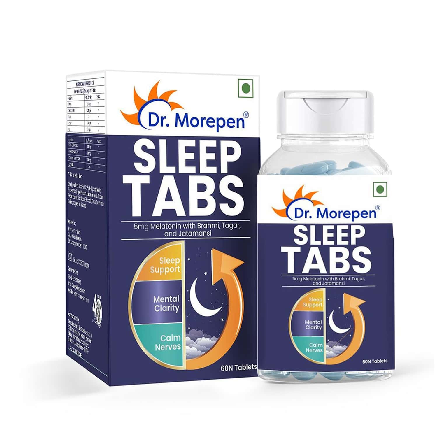 Dr. Morepen Sleep Tabs - Melatonin 5mg Sleeping Tablets - 60 Veg Tablets